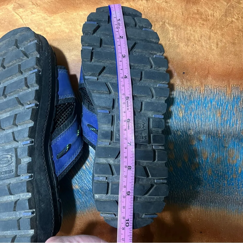 Skechers Jammers Sandals Sz 6 Blue Black Platform Slides Chunky 90s Y2K slides - Image 9