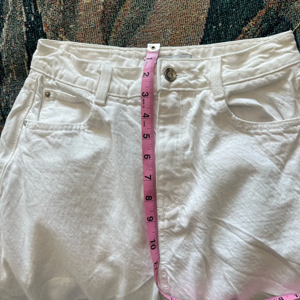 Zara White Straight Leg Ripped Jeans Women’s 4 Distressed Mid Rise Preppy Y2K - Image 12