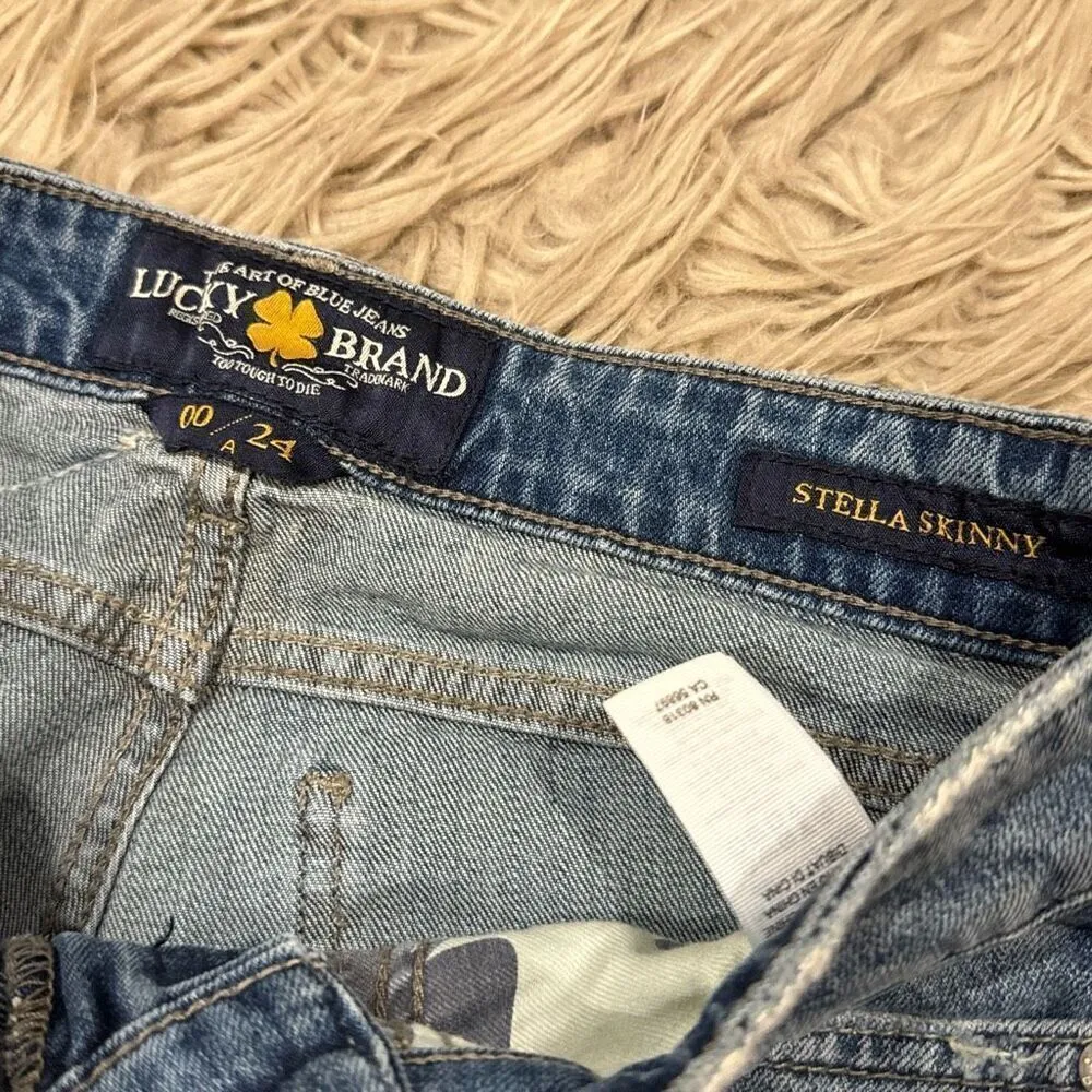 Lucky brand Stella skinny embroidered jeans 00/24 - Image 2