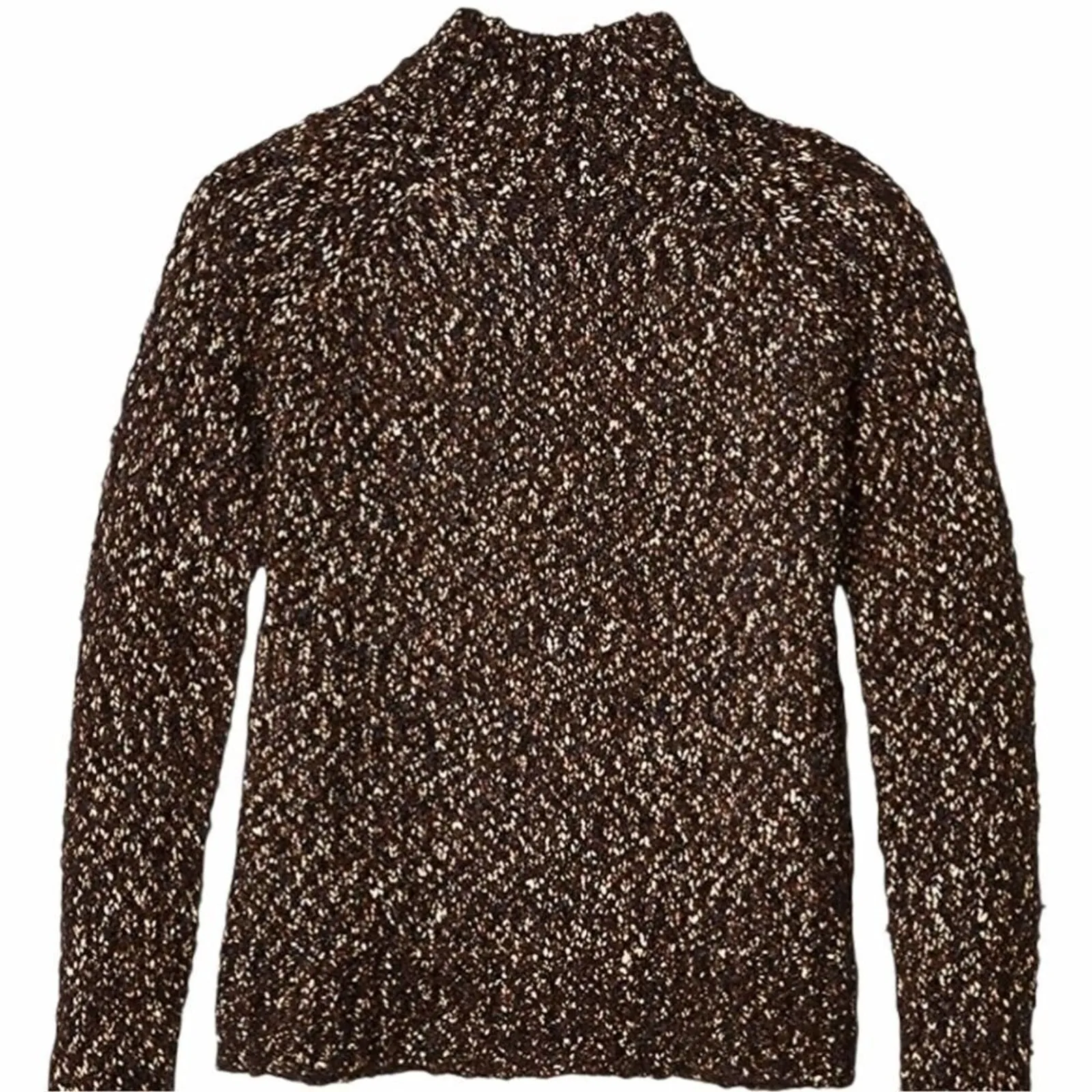 Kensie Wool Blend Twisted Boucle Sweater Size Small in Brown Pullover Style - Image 6