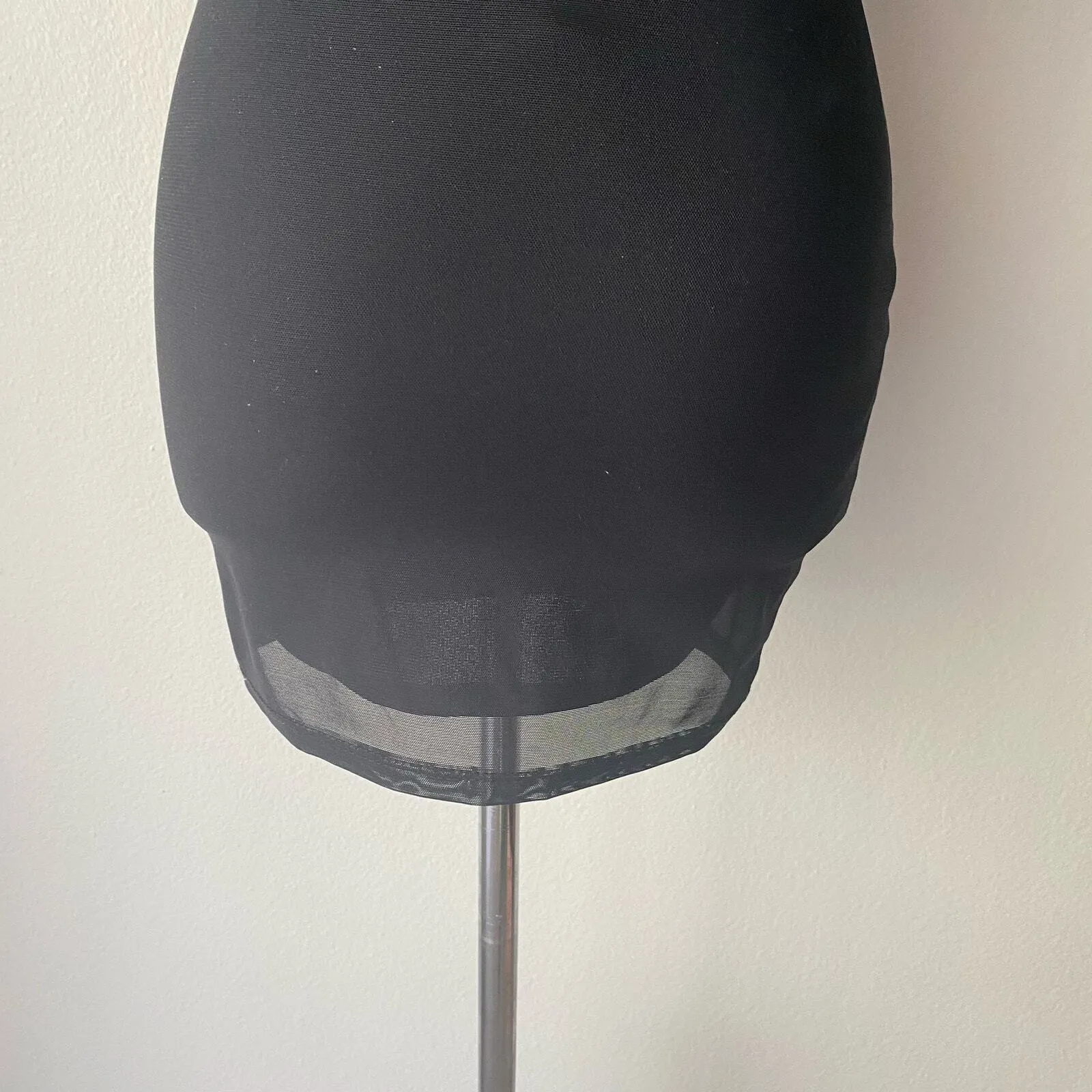 Lucy in the Sky Black Mesh Sheer Turtleneck Bodycon Mini Dress sz S Whimsigoth - Image 5