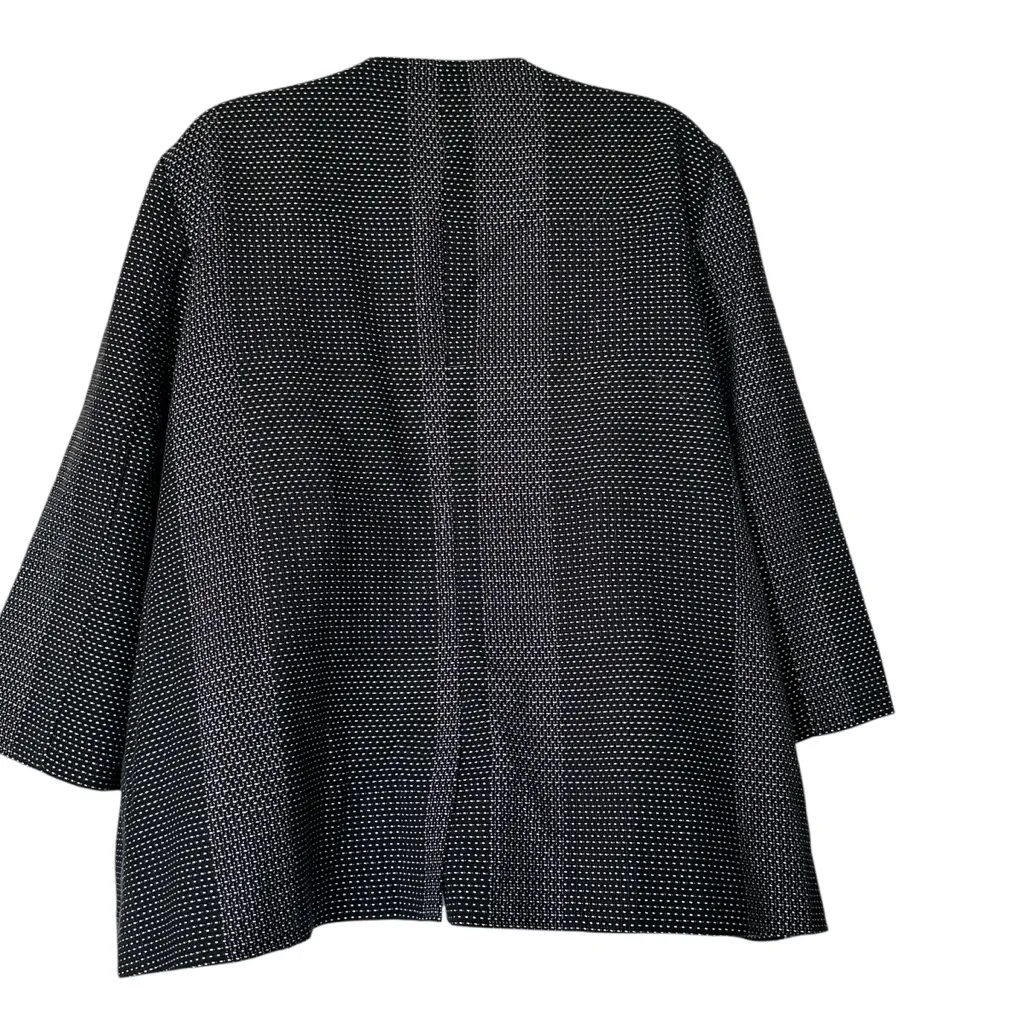 NWT Eileen Fisher Karume Dash Organic Cotton Blazer Collarless preppy classic XL - Image 3