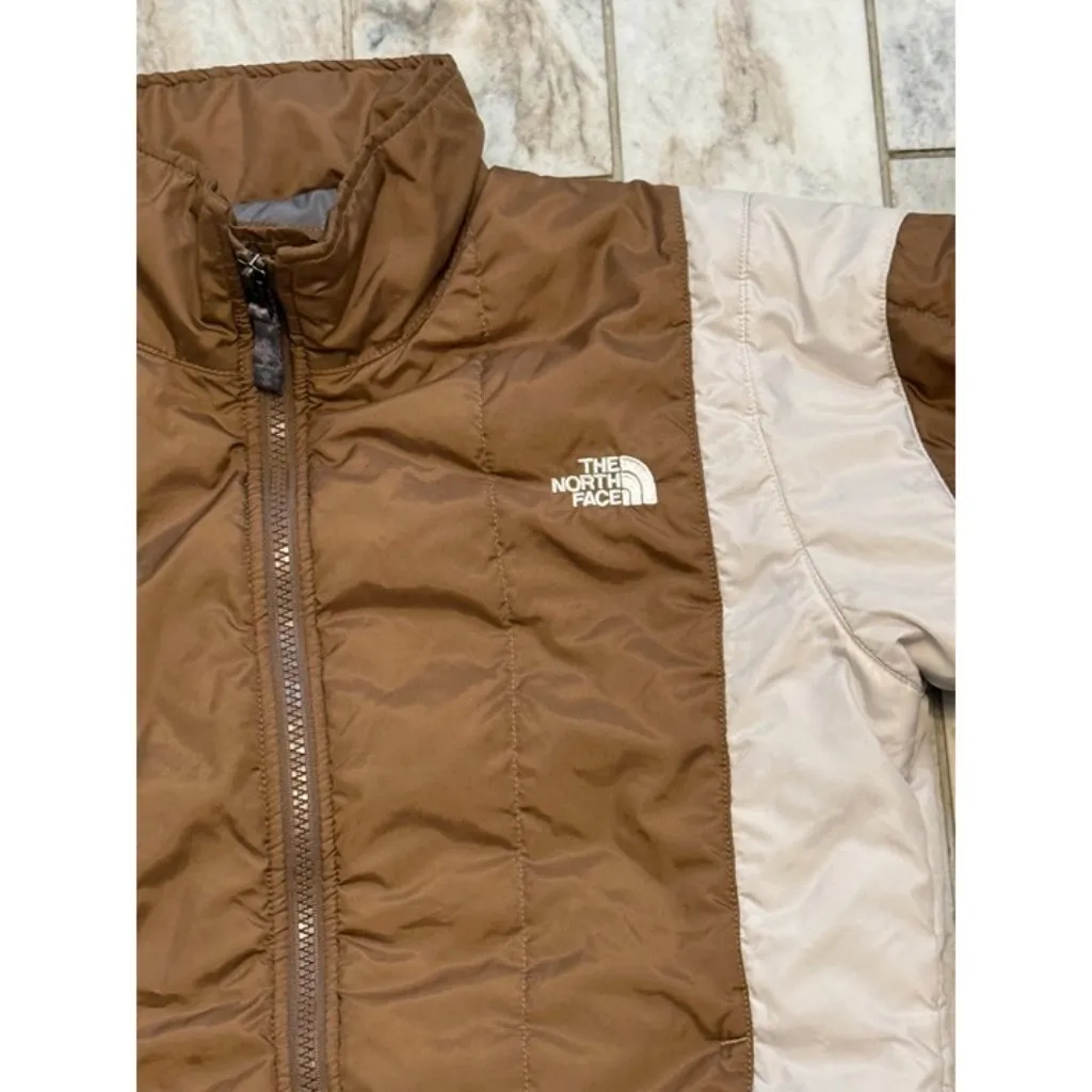 The North Face women's small brown/cream puffer coat (Once Worn-Like New) - Image 5