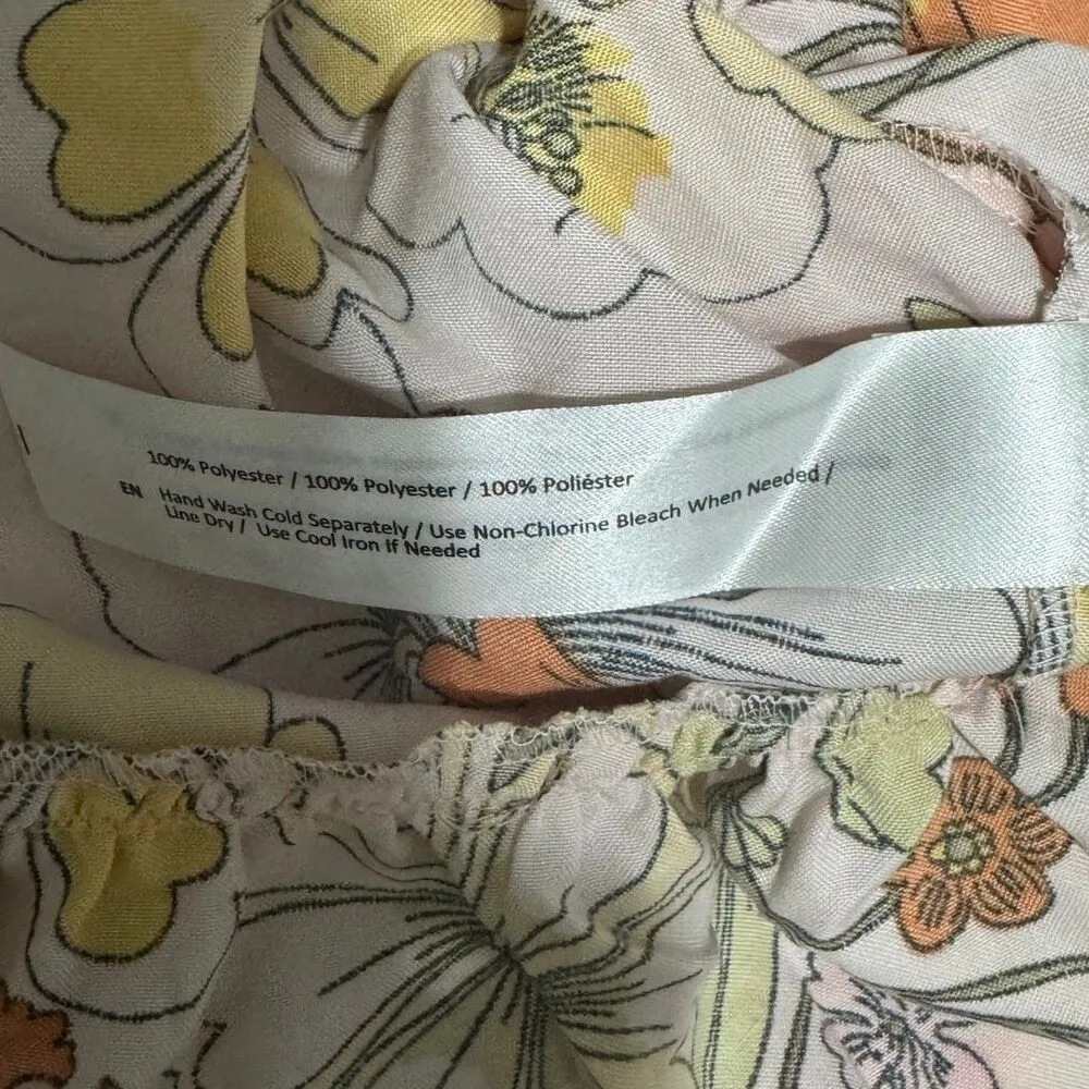 BOG COLLECTIVE Lottie & Holly Tiered Ruffle Square Neck Mini Dress Peach NWT - Image 9