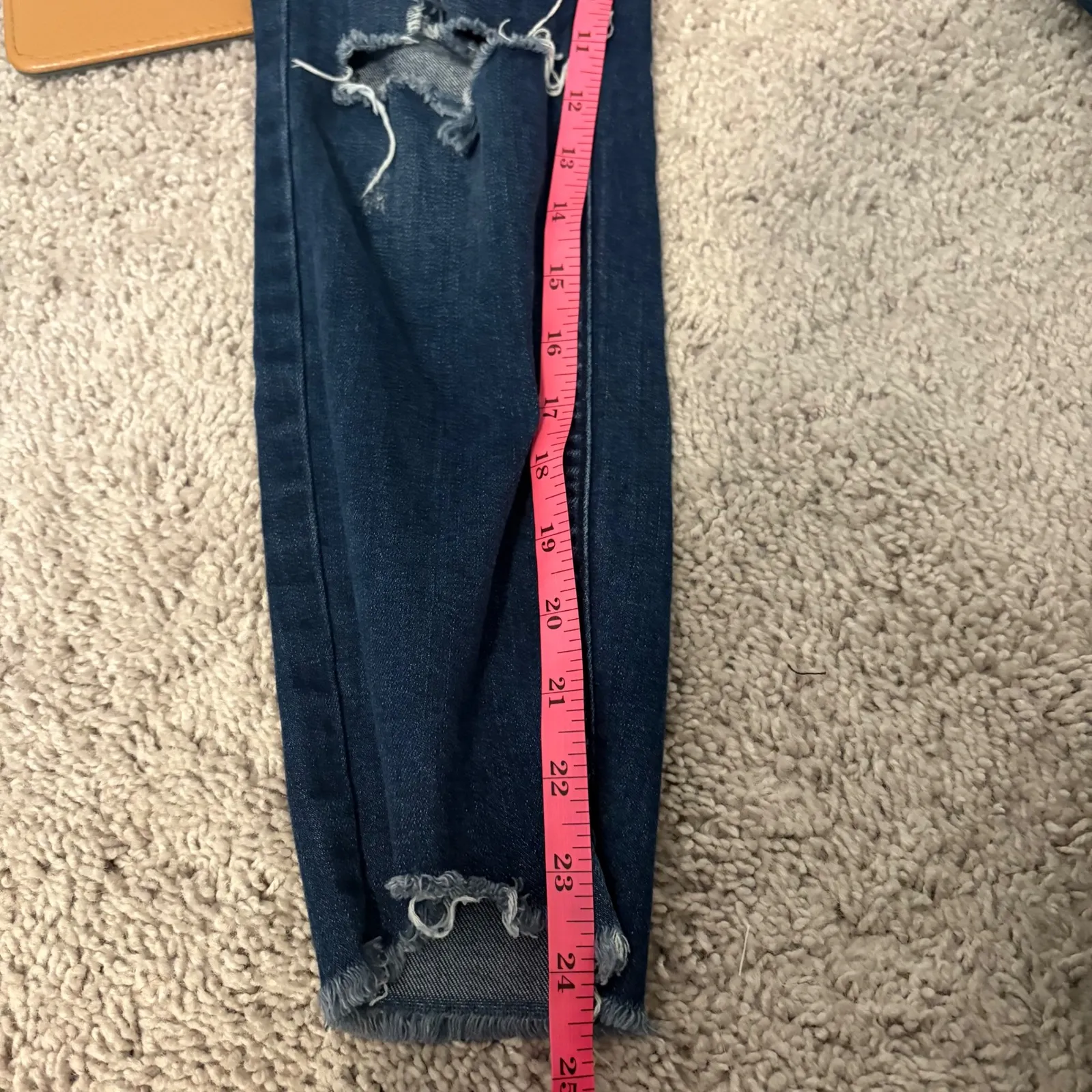 Free People Distressed‎ Ankle Skinny Jeans Ripped Dark Wash Denim W27 - Image 6