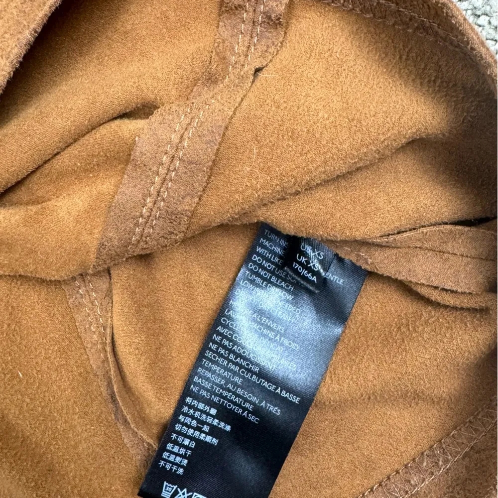 Free People Brown Faux Suede Ruched Front Camel Mini Skirt Women's Size XS - Image 5