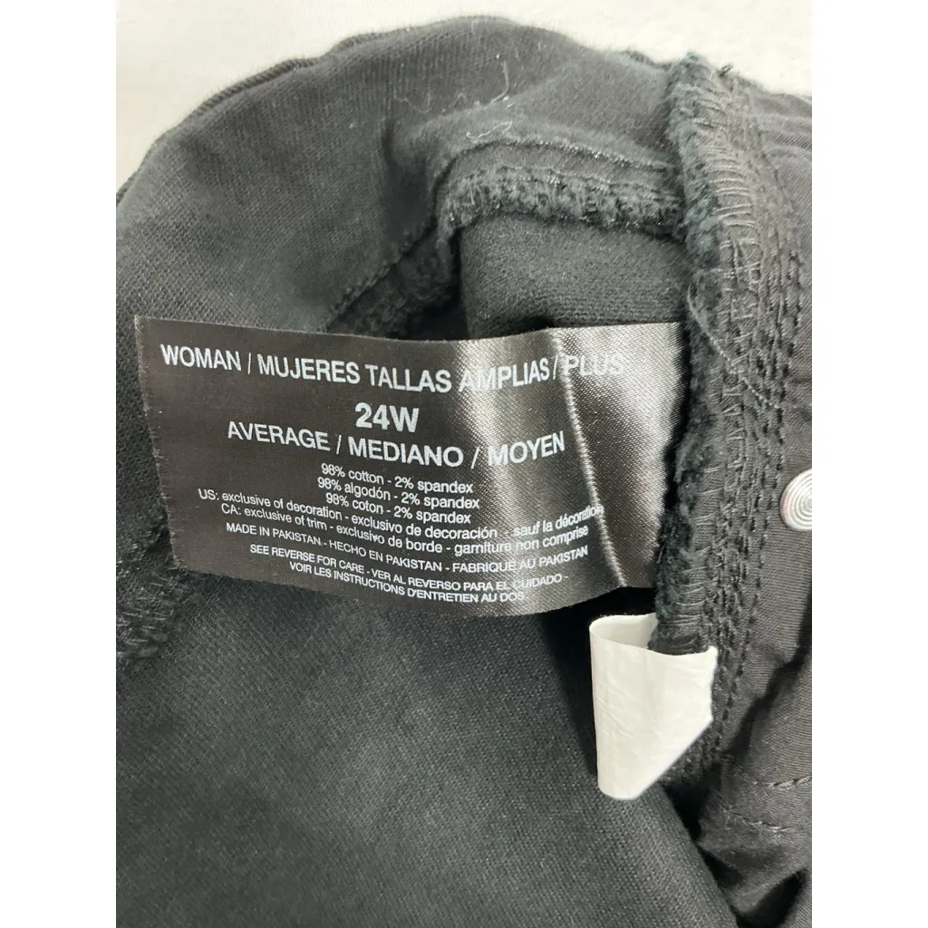 Womans Gloria Vanderbilt Amanda Black Jeans 24 W - Image 4