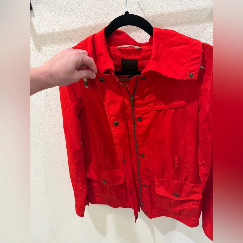The Limited Bright Red Lightweight Utility Jacket - Image 4