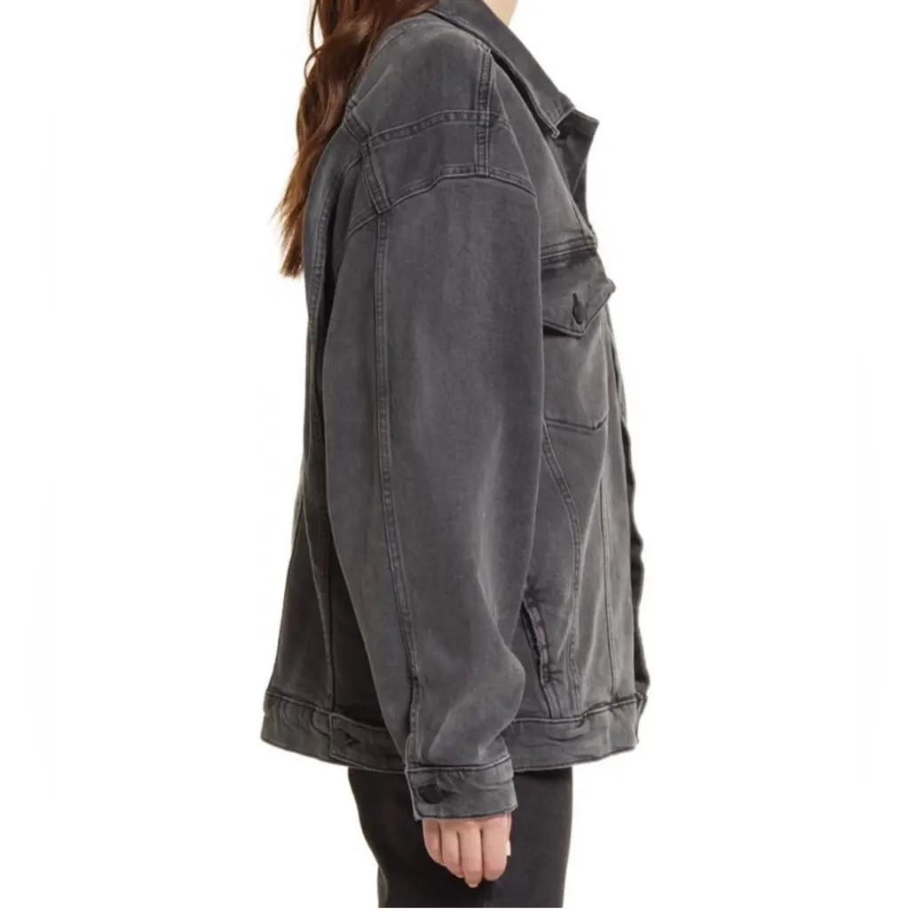 Good American Gray Oversized Trucker Denim Jacket Boyfriend XXL - Image 3