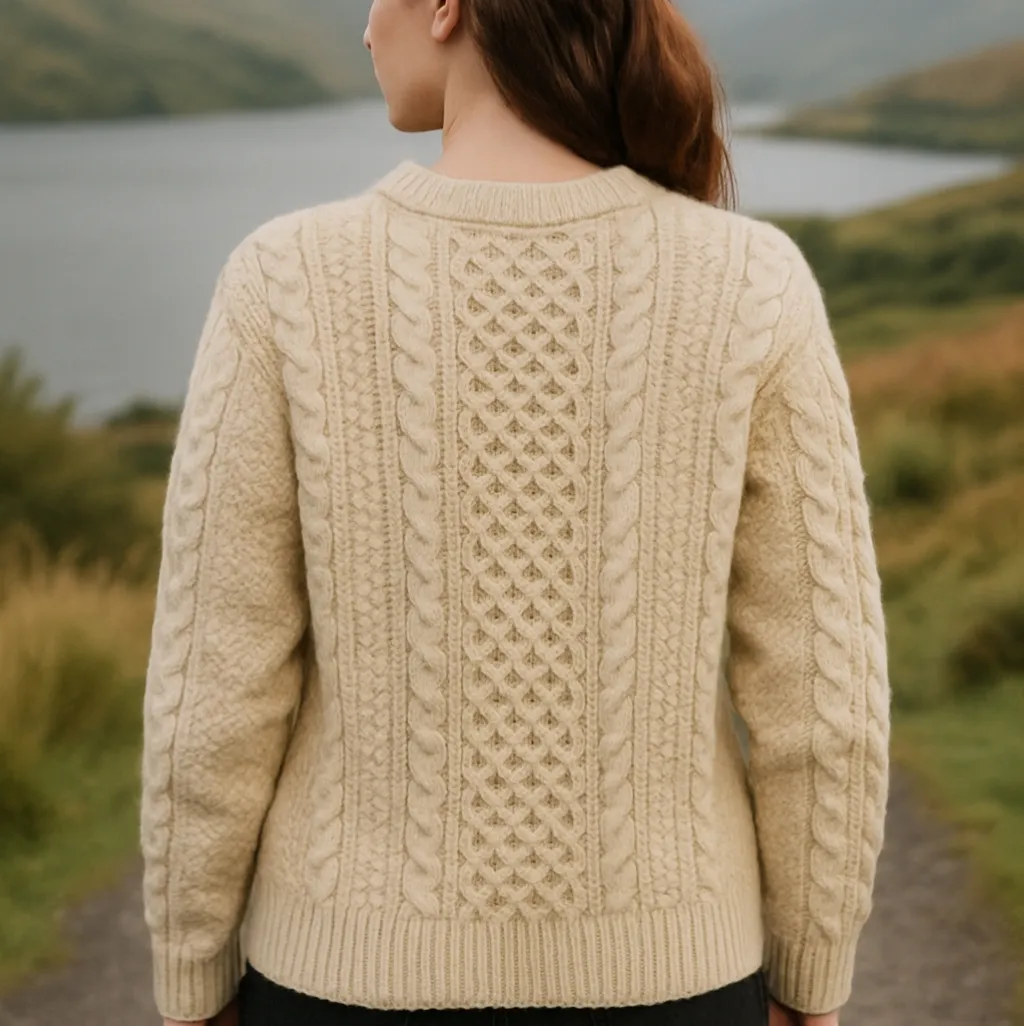 L. L. Bean Vintage Irish Fisherman Pure Wool Sweater EUC Size L F225 Size L - Image 8