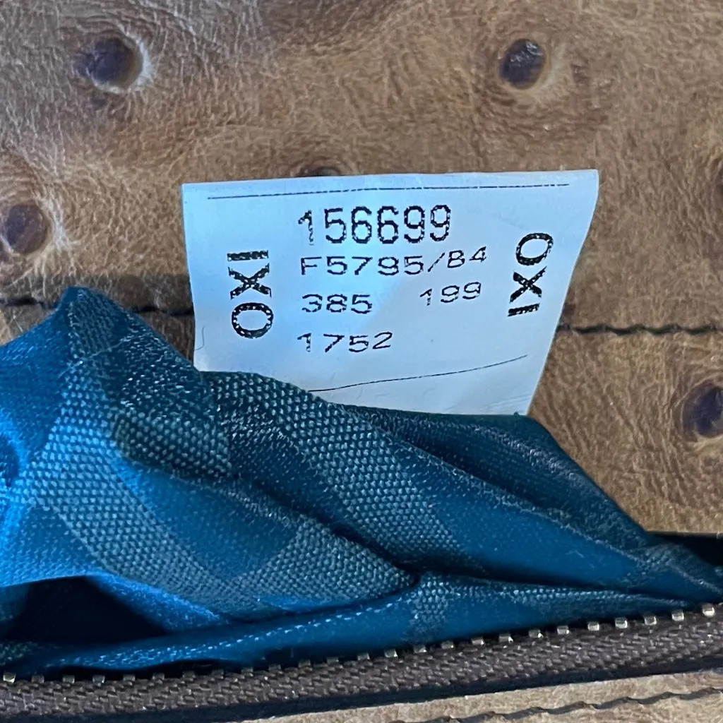 Furla Ostrich Leather 2-Way Top Handle Crossbody Bag - Preowned - Image 14