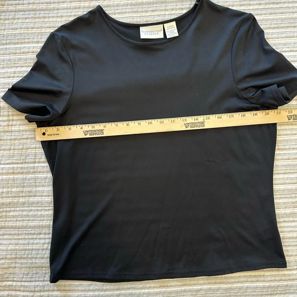 Worthington  Stretch Black Basic Tshirt, Size XL - Image 3