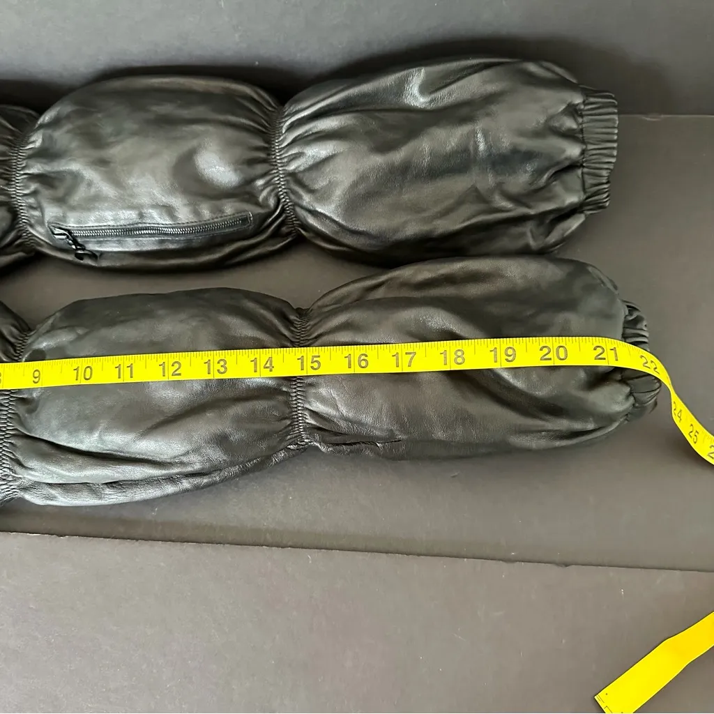 Marine Serre Black Multipocket Padded Leather Sleeves Set of 2 - Image 8