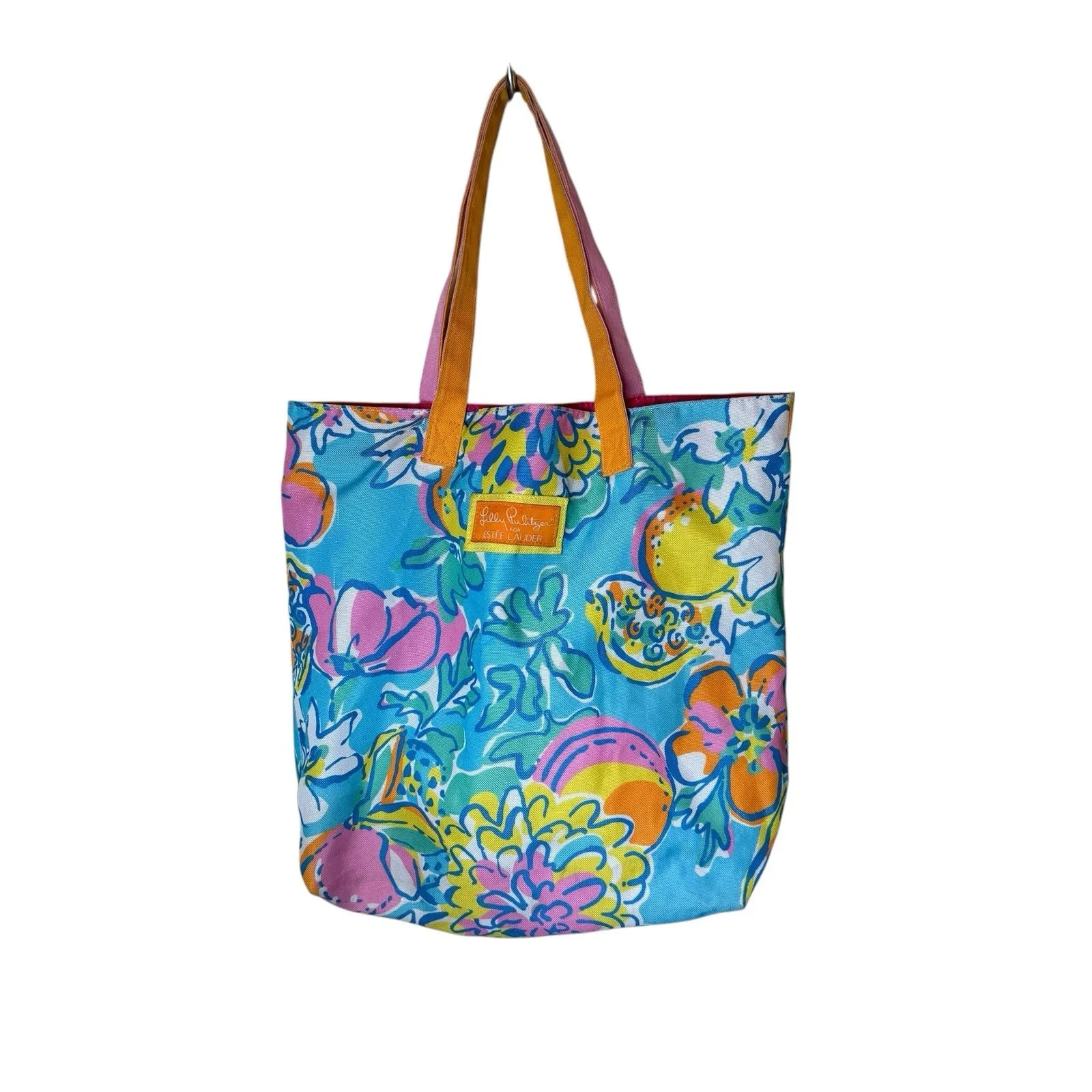 Lilly Pulitzer for Estee Lauder Tropical Print Tote Bag Colorful Floral Beach - Image 2