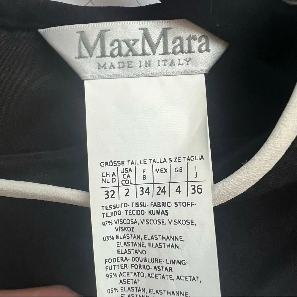 MAX MARA
Rete printed cady dress, Black and White Abstract Print, Size 2 - Image 5