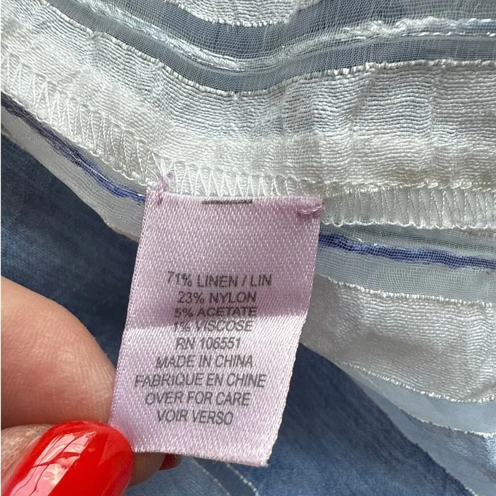 Calypso St. Barth Linen Blend Striped Maxi Cover-Up Size 0/ Small/ Medium - Image 7