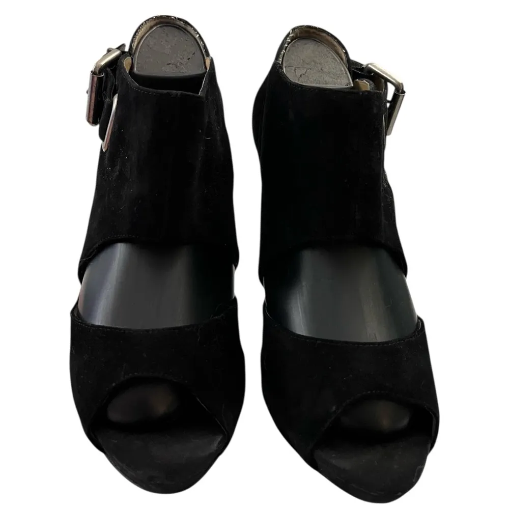 Nine West Theodean Cutout Peep Toe Platform Booties Stiletto Heel Black 8.5M - Image 3