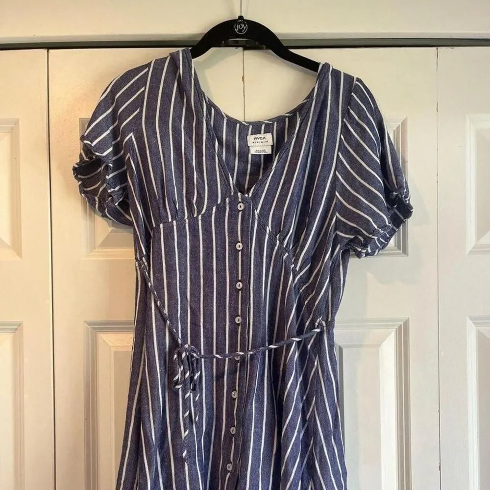 RVCA Blue and White stripped dress‎ Size M B12 - Image 4
