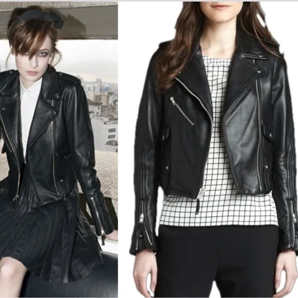 Theory Leather Adashi Moto Jacket - Image 2