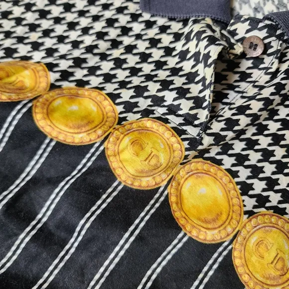 Christian Dior  Houndstooth Old Money Aesthetic Vintage Polo - Image 2