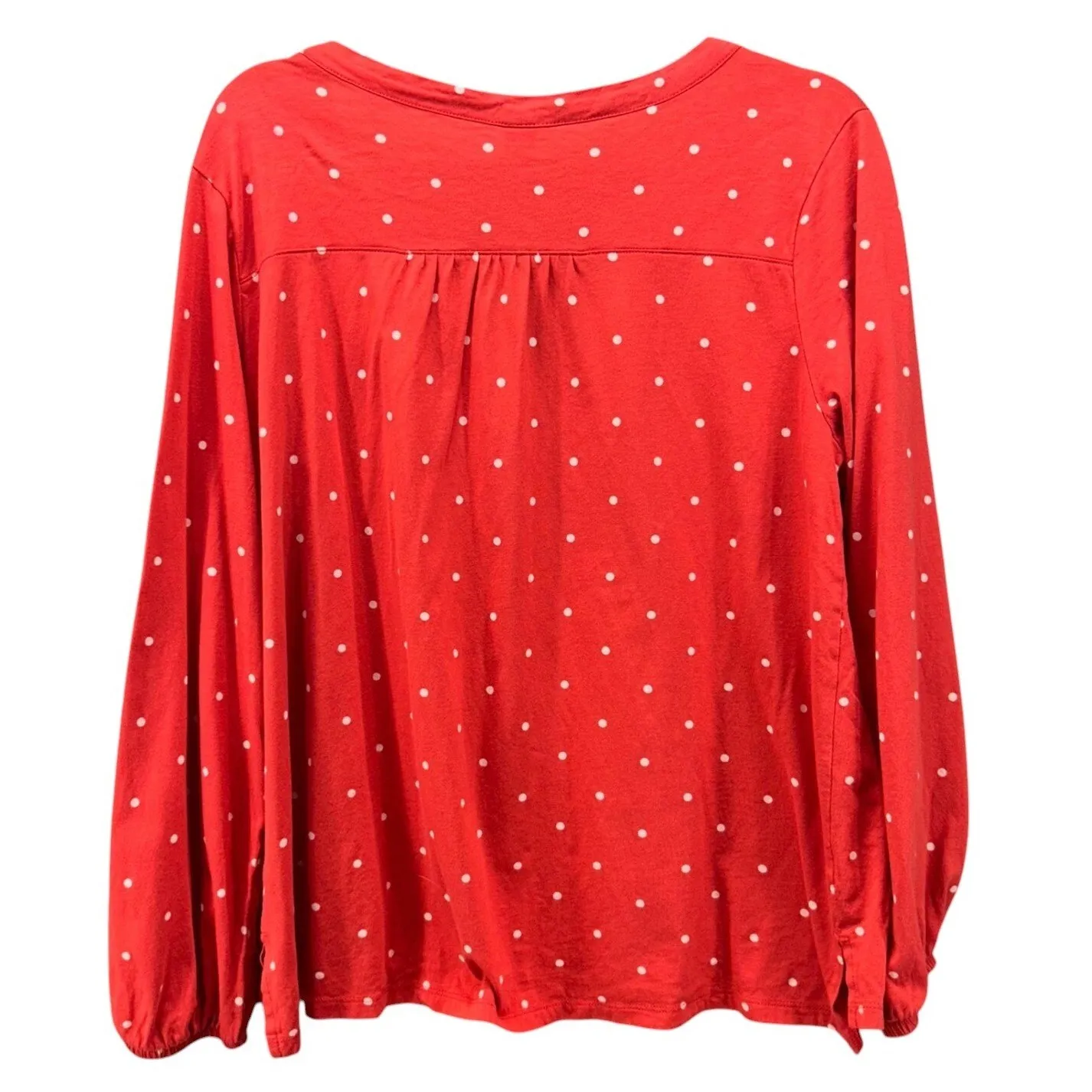 Old Navy Womens Blouse Size L Polka Dot Vibrant ‎ V-Neck Long Sleeve Casual Soft - Image 2