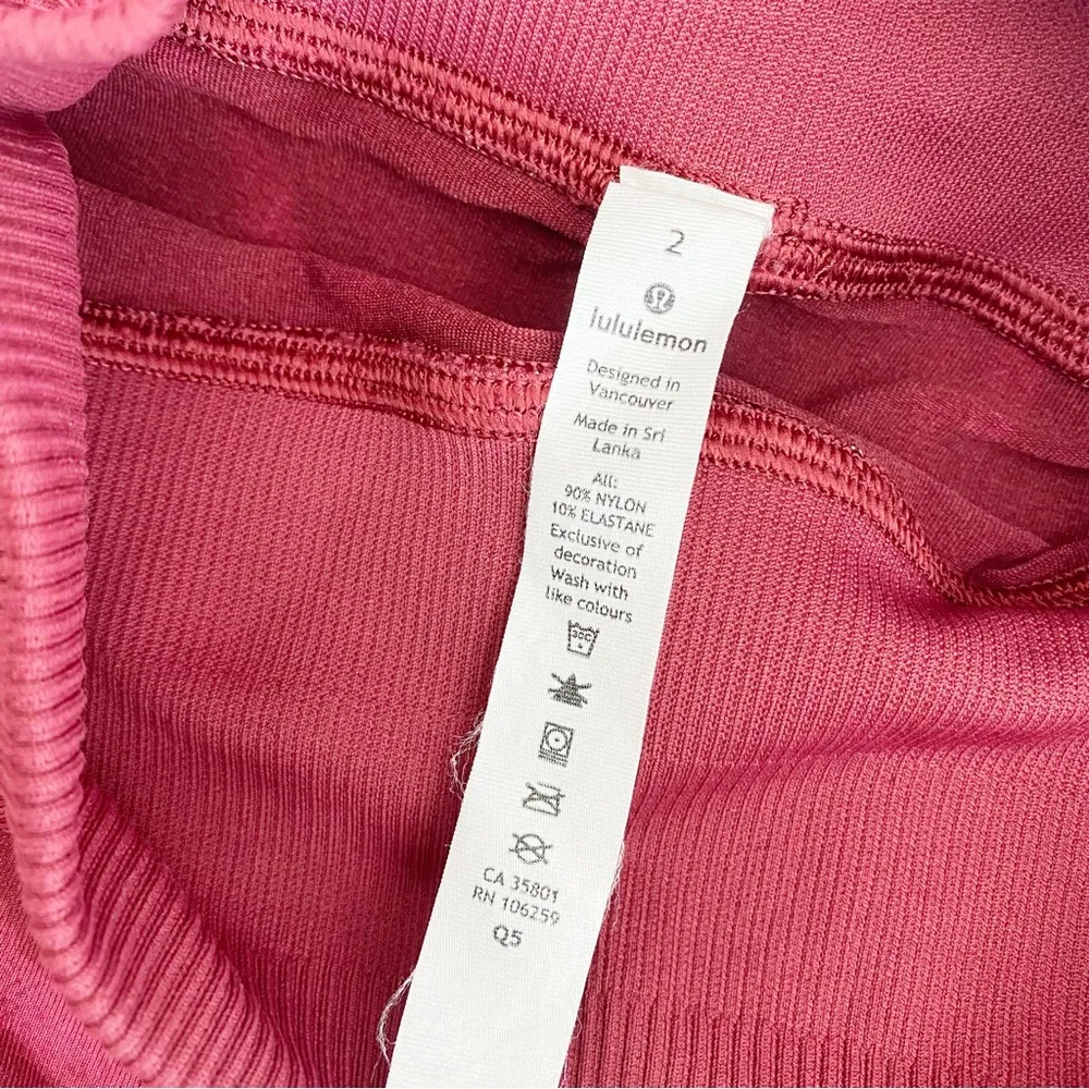 Lululemon Ebb To Street High Rise Tights Leggings: Stone Wash Chianti Red Pink - Image 12