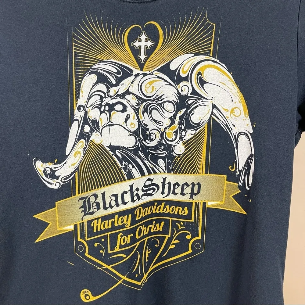 Port Authority Medium Black Sheep Harley Davidson For Christ Graphic Tee - Image 3