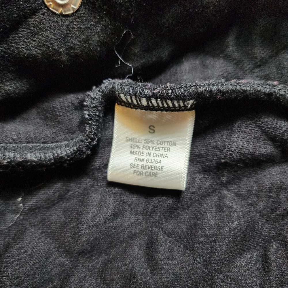 Dressbarn Womens Zip Jacket Black Soze Small Long Sleeve High Collared - Image 5