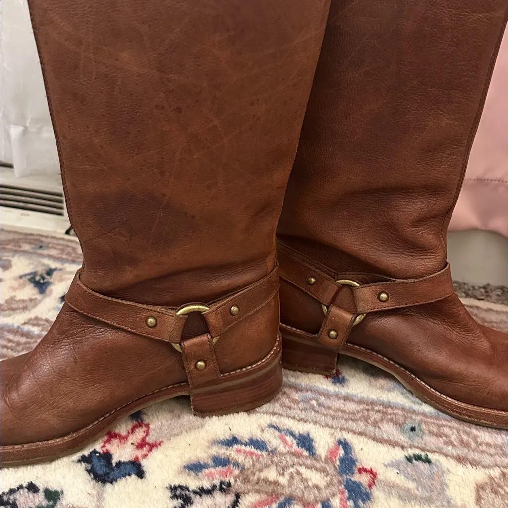 Banana Republic brown leather campus boots sz 6.5 - Image 3