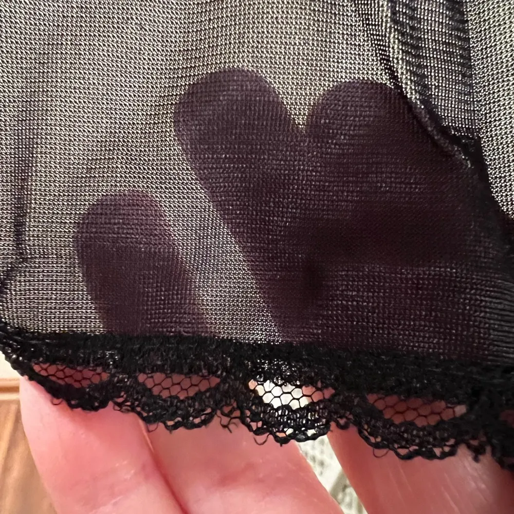 Montgomery Ward Vintage Cami Nylon Dress Camisole Black Lace NWT Size 40 USA - Image 9