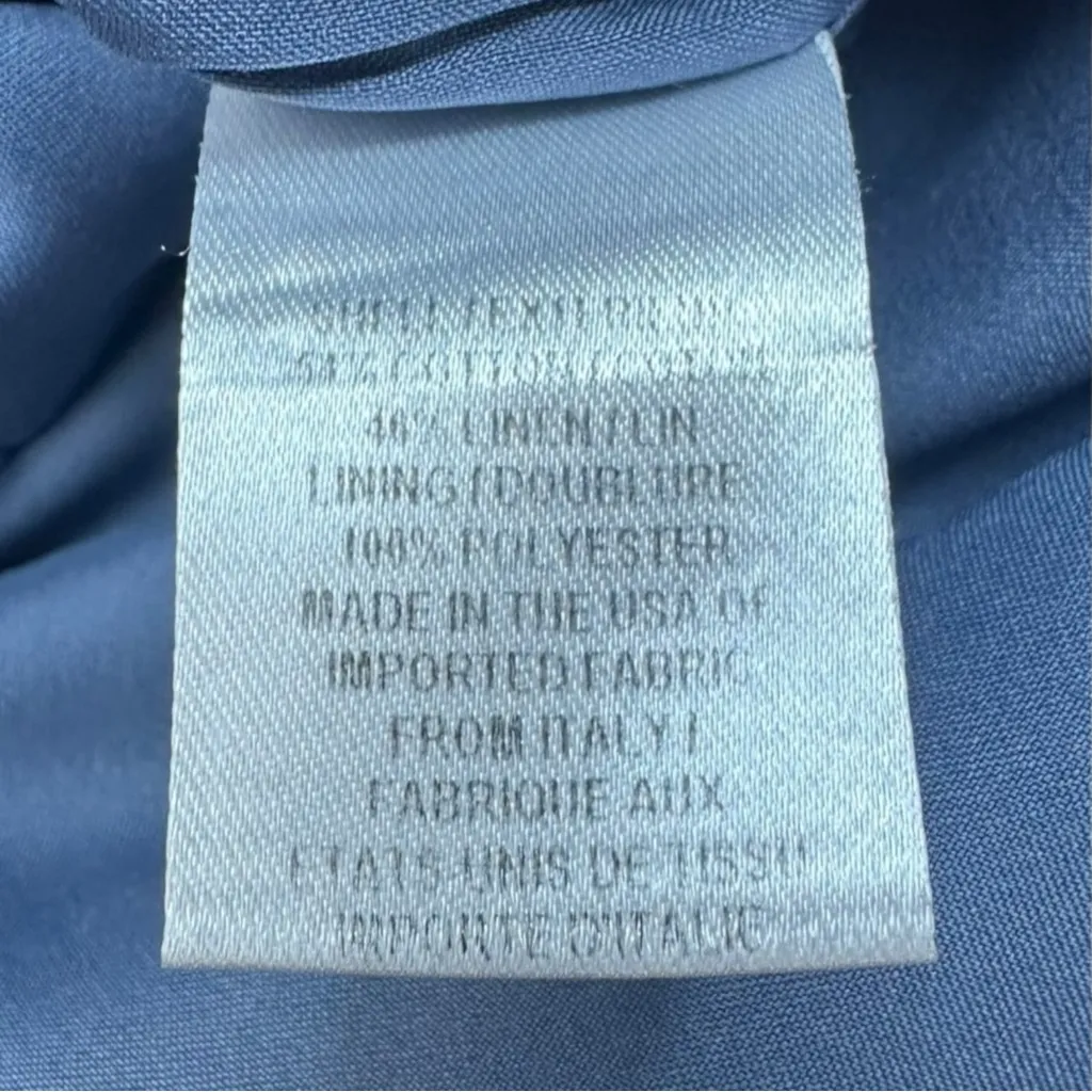 Milly  Blue Linen Mini Dress Size 4 - Image 7