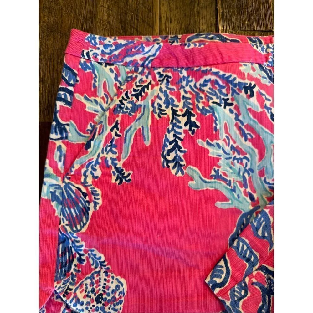 Lilly Pulitzer Adie Capri Pink Samba shorts size 4 tropical vibrant floral - Image 3