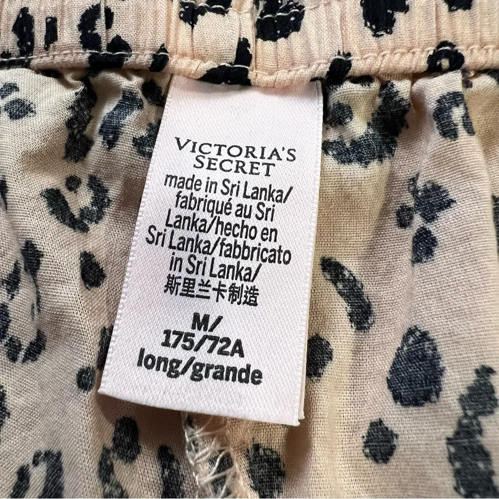 Victoria's Secret Tan Black Cheetah Print High waist Jogger PJ pants size medium - Image 10