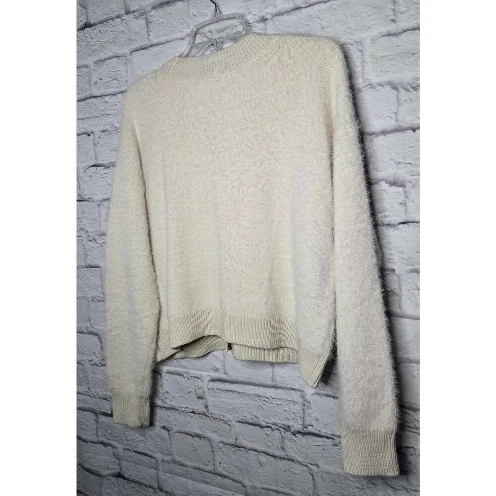 Sanctuary Eyelash Cardigan Cream Fuzzy Super Soft XS Crop Boxy - Image 10
