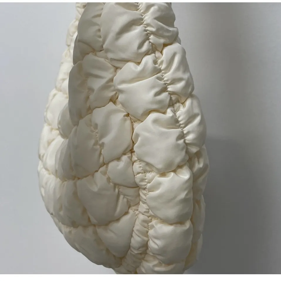 Ariana Grande Cream Quilted Hobo Bag - Image 9