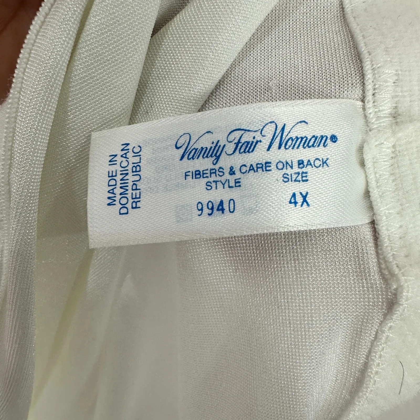 Vtg Vanity Fair Shapewear Capri Leggings 4XL White Nylon Stretch Smoothing 9940 - Image 2