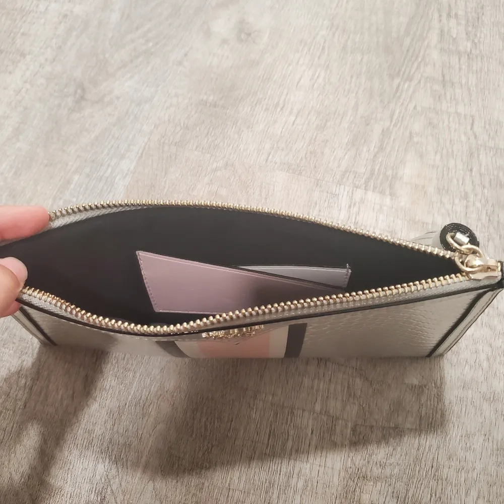 EUC Victoria's Secret Silver Metallic Wallet - Image 3