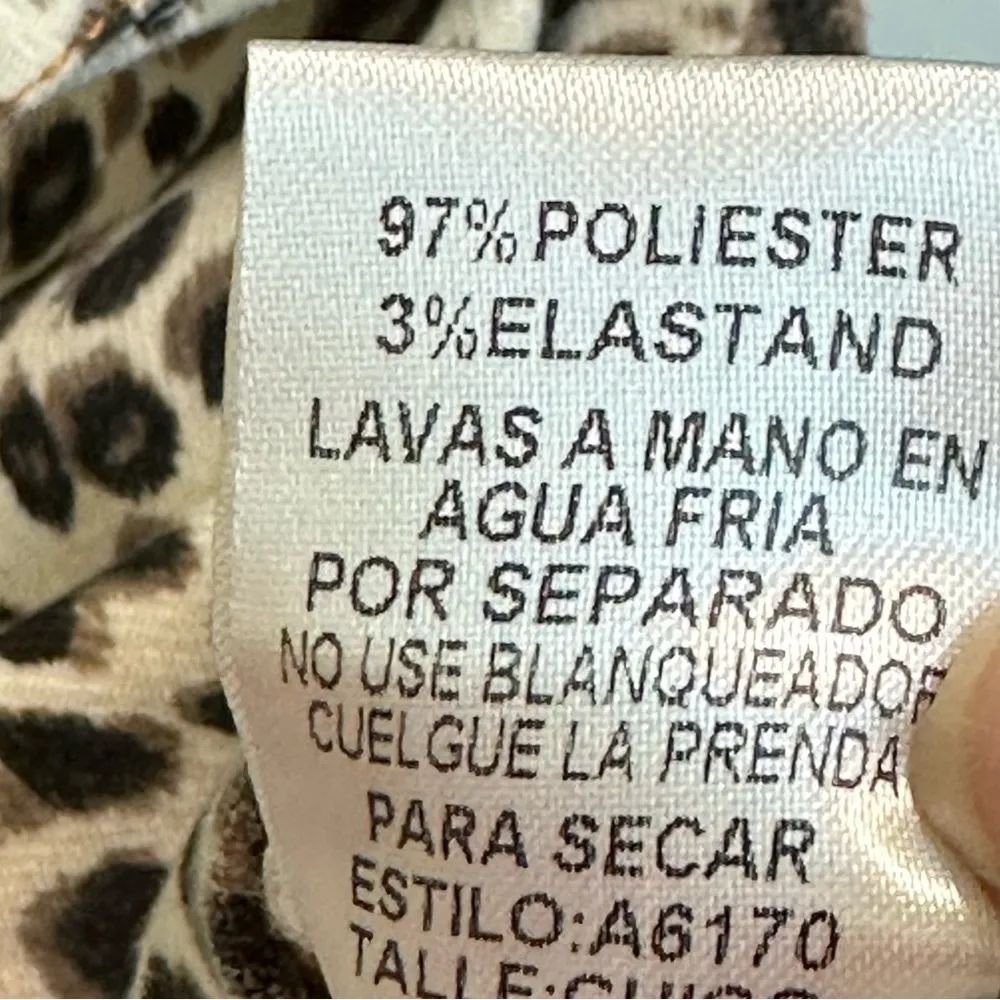 Umgee leopard animal print collared button-down shirt dress women S - Image 15