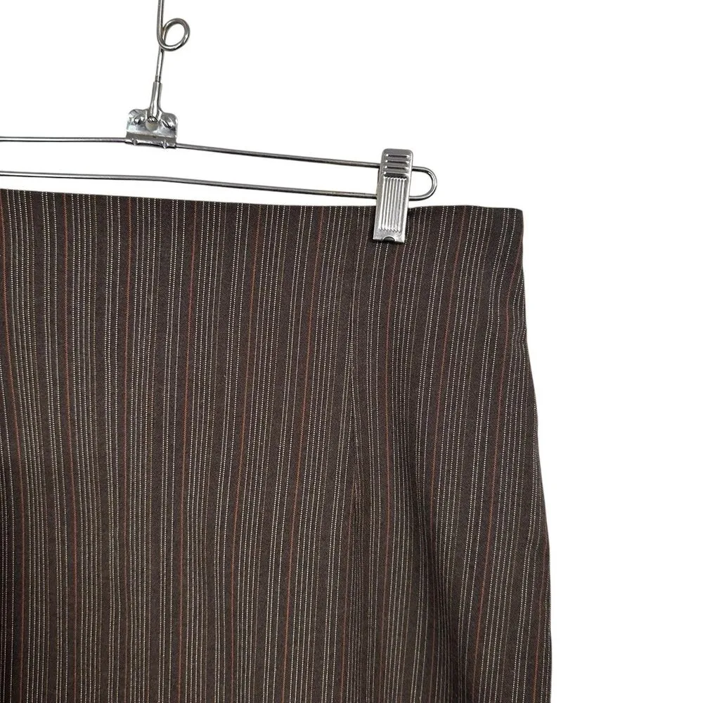 Unit USA Womens Sz L Brown Striped Career Straight Pencil Skirt Academia Office Size L - Image 4