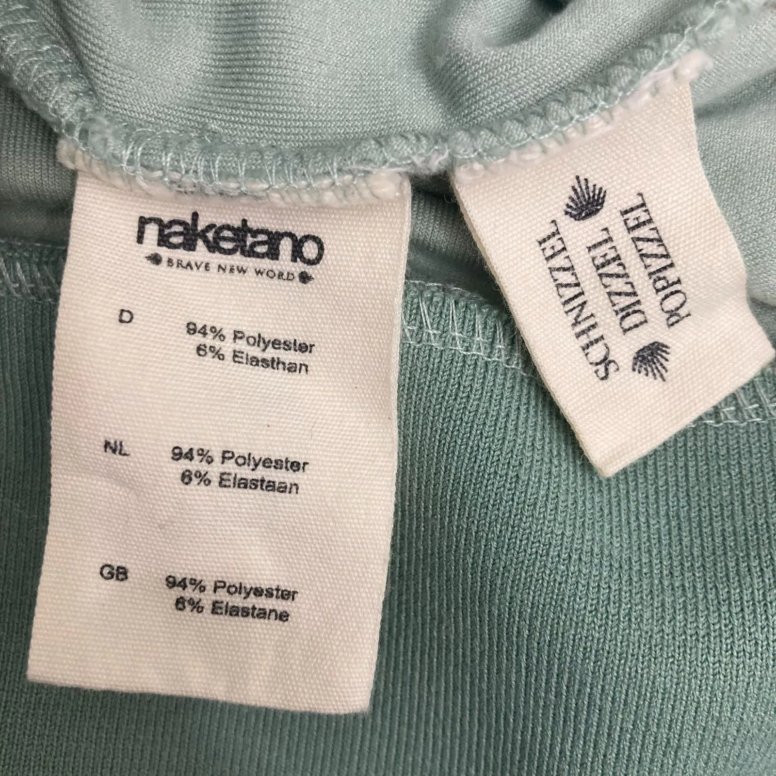 Naketano Darth Mack Velour Cowl Hoodie Sage Green Rope Detail Size S - Image 16