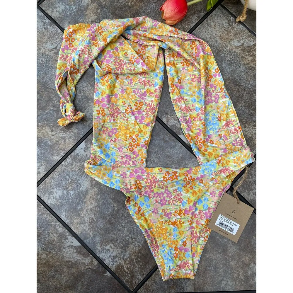 STONE FOX SWIM Azalea One Piece Swimsuit Flower Fields Print Small $195 NWT NEW - Image 5