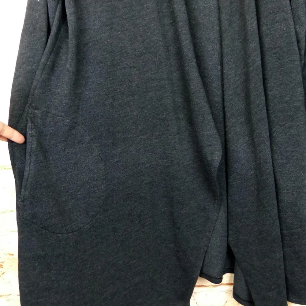 Pure J.Jill Open Front Drape Cardigan Sweater Women XS Gray Pockets Lagenlook - Image 4