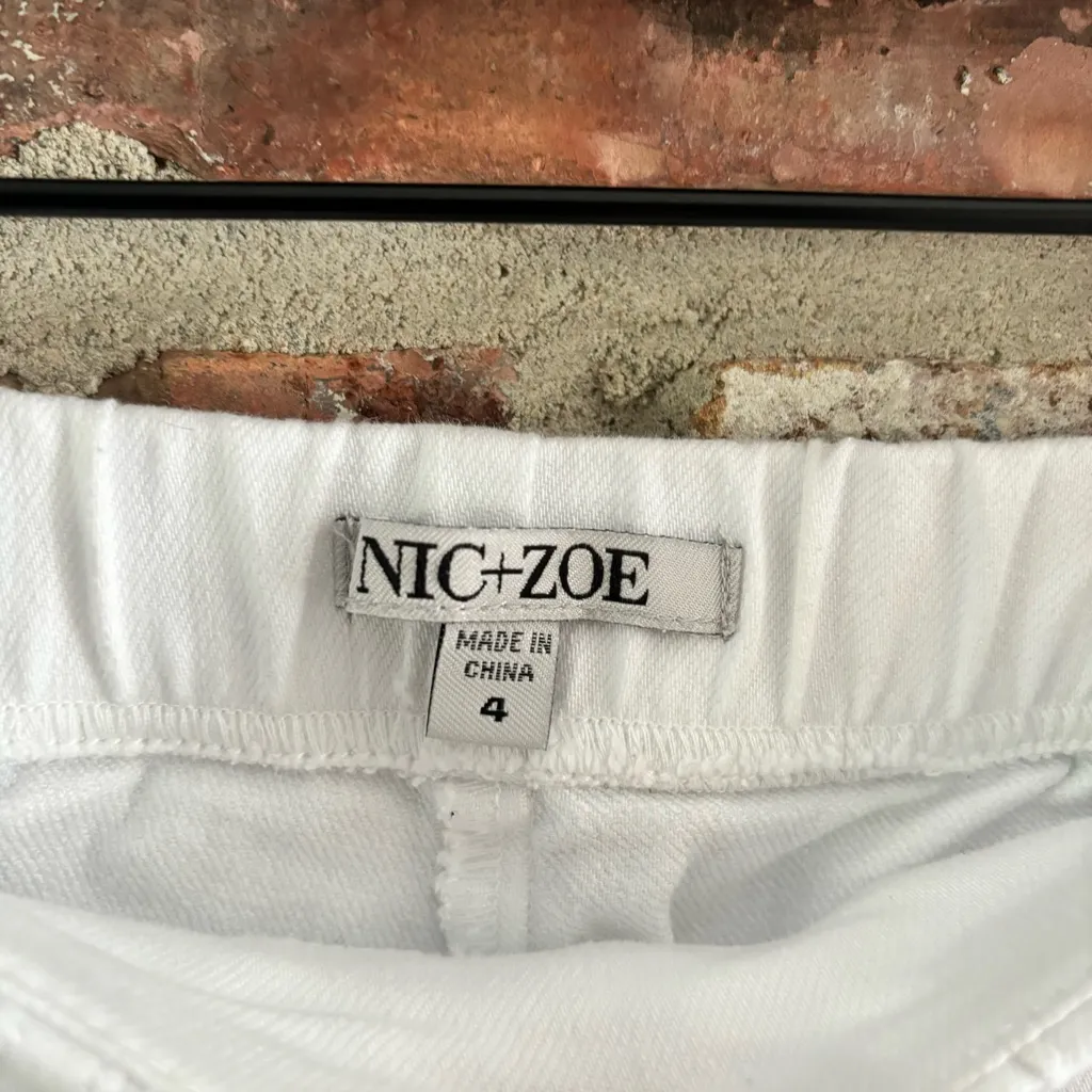 Nic+Zoe White Wide Leg Crop Jeans, 4 - Image 3