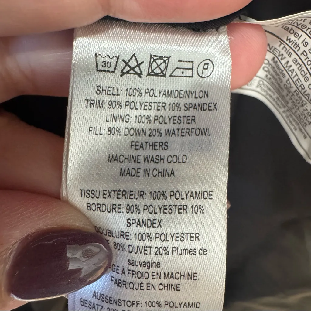 French Connection  size XL‎ Black Lightweight Down Puffer Coat Hooded Jacket - Image 6