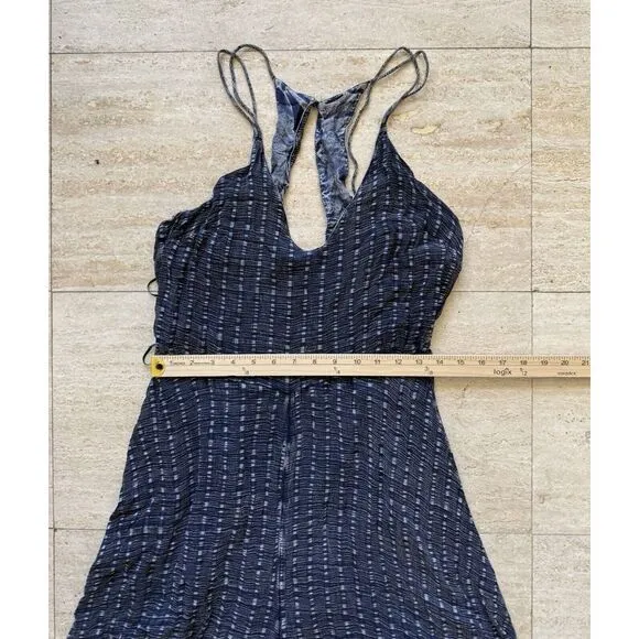 Anthropologie HD‎ in Paris Harbor CropWide Leg Jumpsuit Cupro Navy Size 12 - Image 2