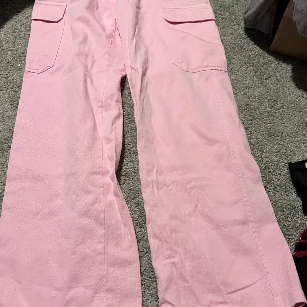 Zara bubblegum pink cargo jeans 6 - Image 6