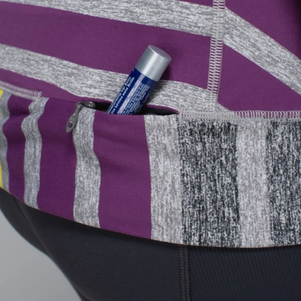 Lululemon Race Your Pace Long Sleeve Top Stripe Gray Purple Yellow Pullover 6 - Image 5