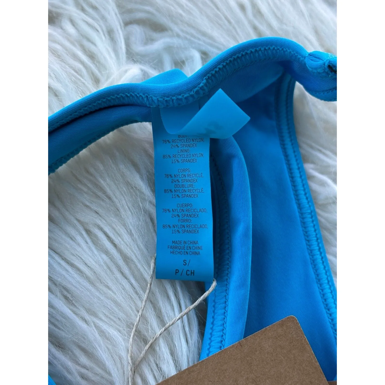 Skims Swim High Neck Racerback Top Turquoise Size Small - Image 6