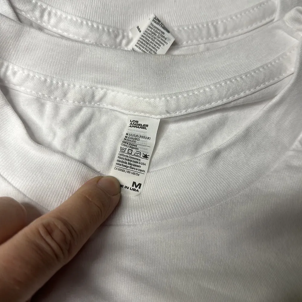 Crewneck tee shirt short sleeve unisex Los Angeles Apparel white T casual COTTON - Image 2