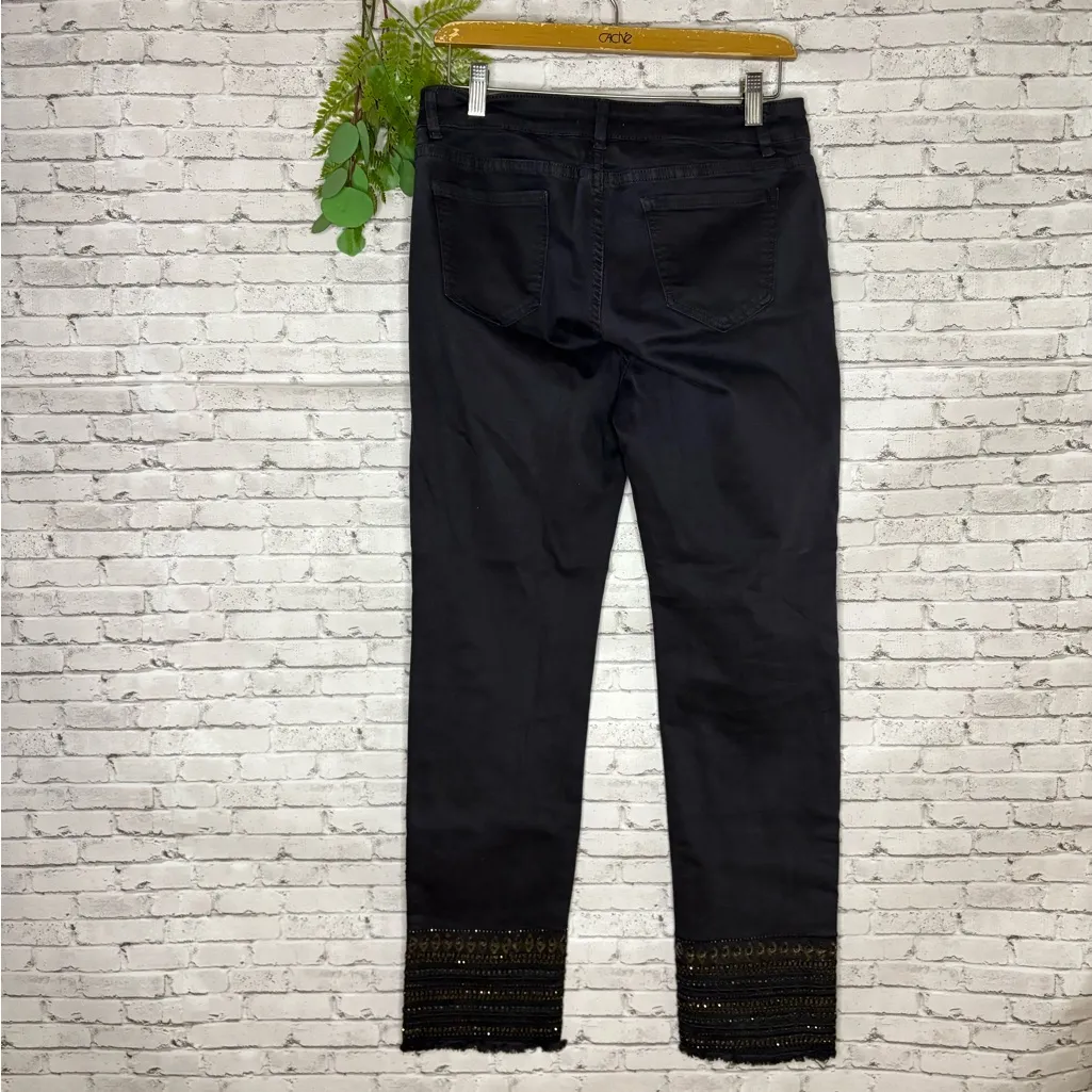 Moda Luxe Luxe Moda Gray Beaded Sequin Skinny Jeans - Image 4